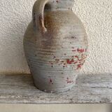 Antique small stoneware wine jug French wine oil ca