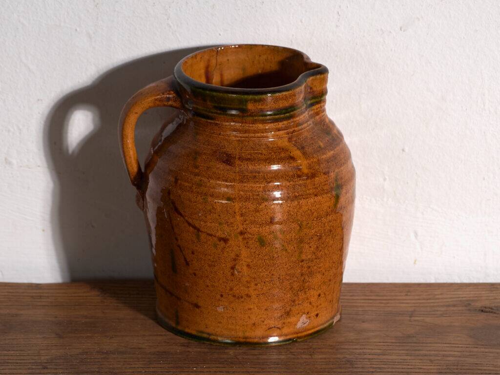 Old glazed ceramic jug – Central Europe, around 1930
