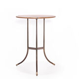 Table d'appoint Cedric Hartman en bronze avec plateau en granit biseauté, États-Unis années 70