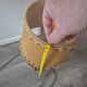 vintage table lamp dame jeanne covered in rattan wicker with a handle