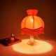 Crystal bedside lamp and silk dome lampshade 60's