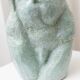 Light blue clay ceramic torso statue – mid-century design sculpture, heavy studio piece
