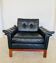 Vintage Danish mid-century black leather armchair – 1970s