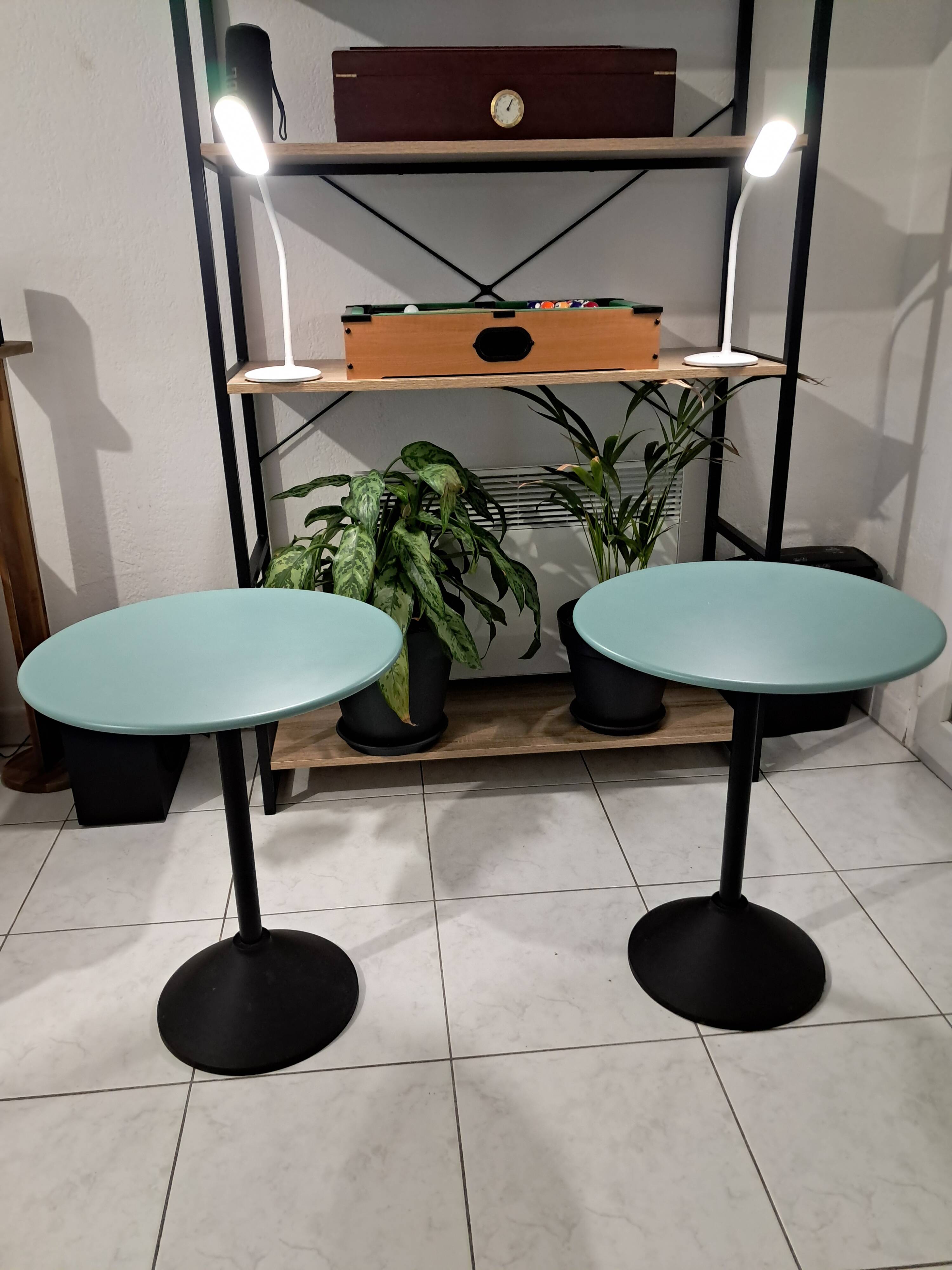 Set of postmodern side tables. Porada Arredi home.