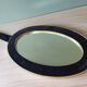 Oval mirror gilded frame margin felt black vintage