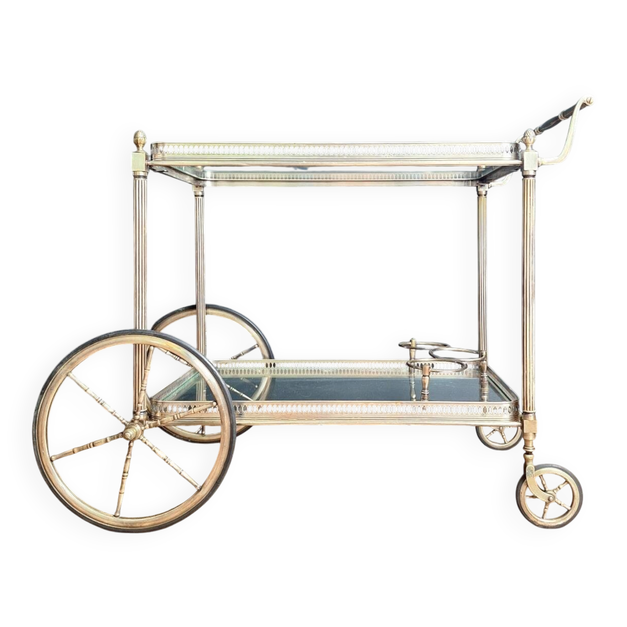 Antique trolley, vintage serving cart, drinks bar furniture.