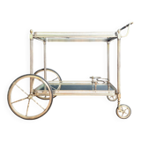 Antique trolley, vintage serving cart, drinks bar furniture.