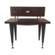 Varnished mahogany bedside table and brass 50s