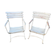 Paire de fauteuils chaises de jardin fer forgé vintage