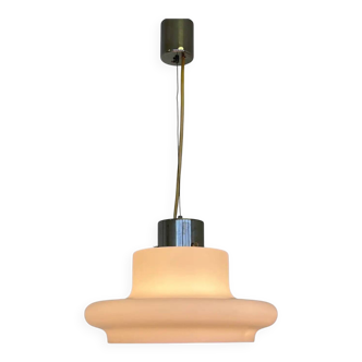 Design white glass pendant by Karel Volf, Czechoslovakia, 1970s