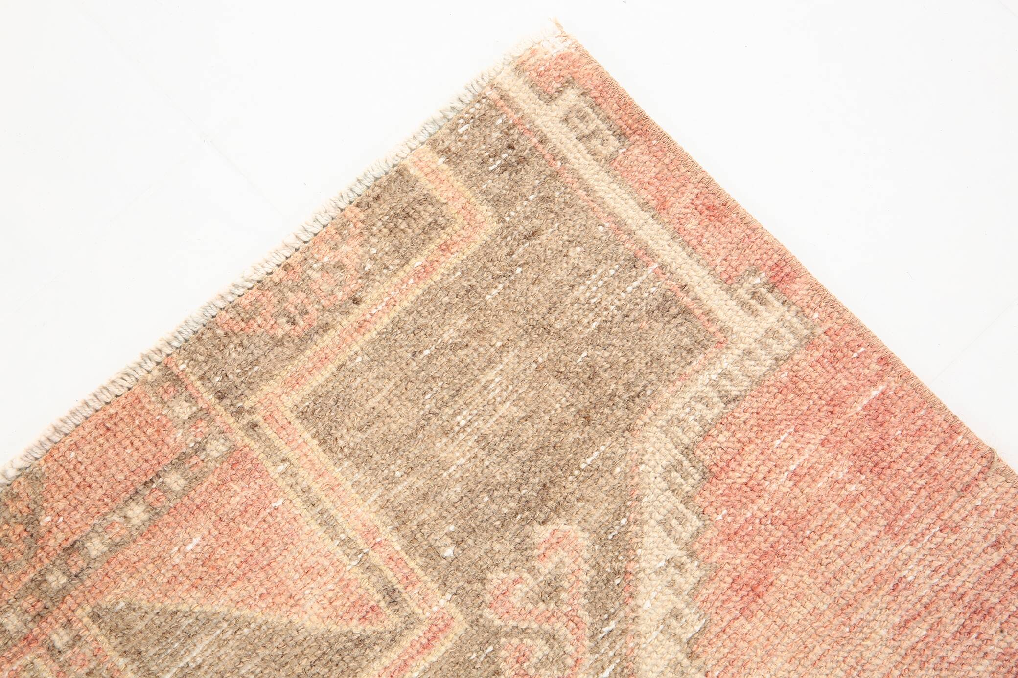 3x9 Vintage Pale Red & Brown Aesthetic Turkish Runner Rug, 91x291Cm