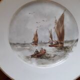 2 assiettes vintage signées avec un décor de mer