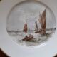 2 vintage signed plates with a sea decor