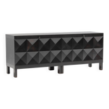 Brutalist ebonized oak sideboard by j. batenburg for mi, belgium 1969