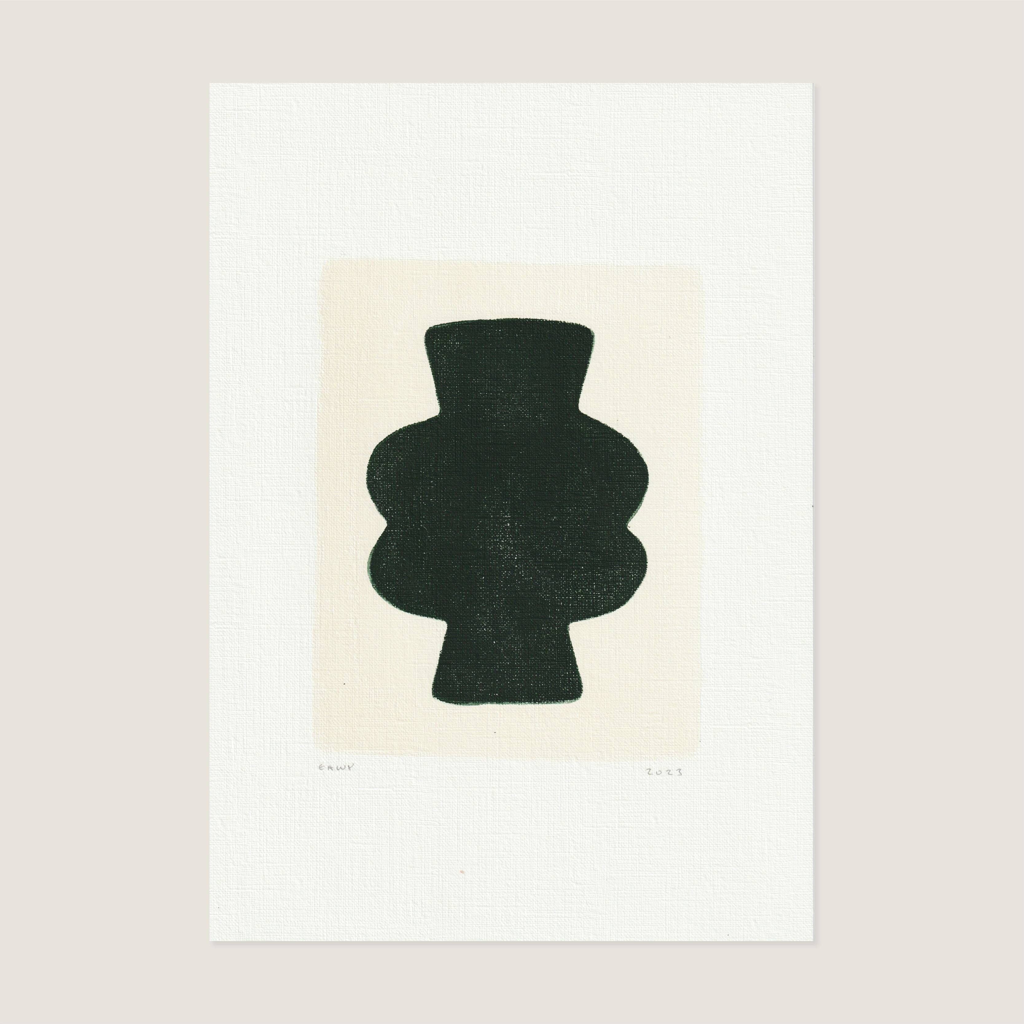 Abstract painting on paper signed Eawy.