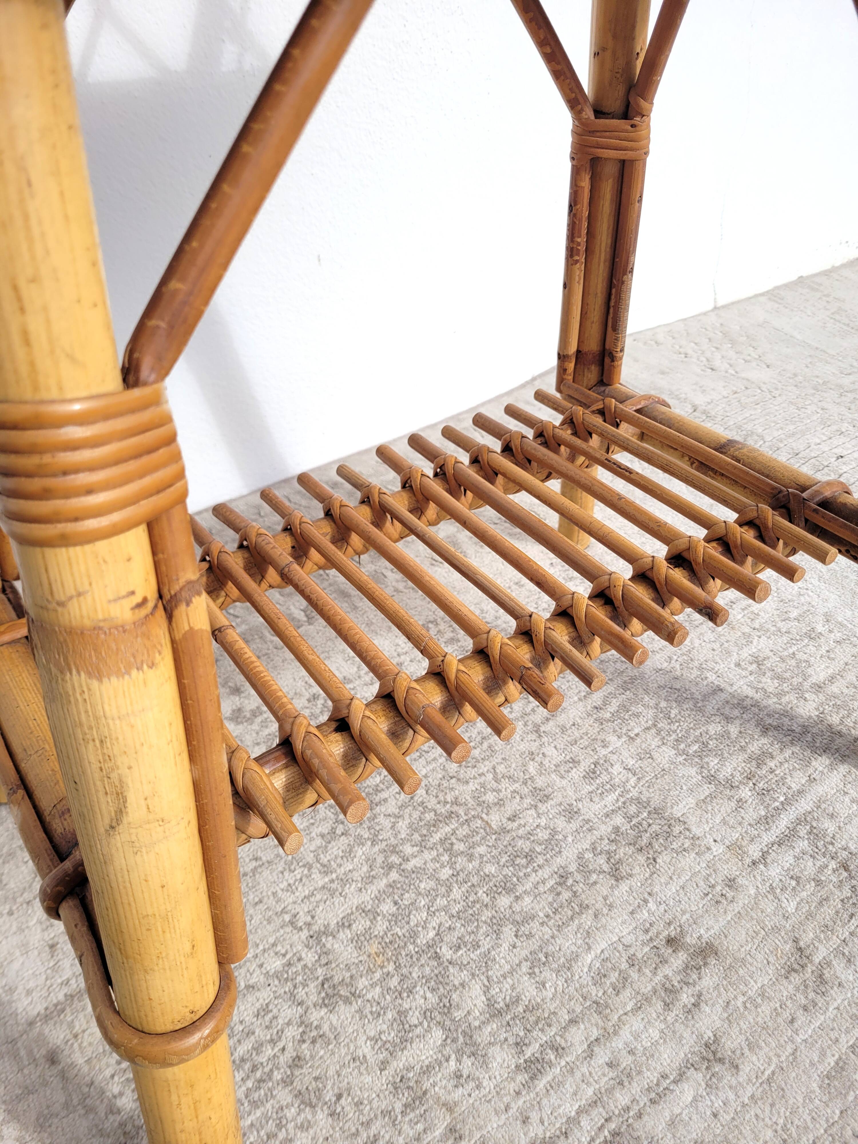 Rattan bedside table circa 1970