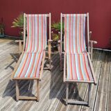 Pair of Roland Vlaemynck bayadere canvas loafers