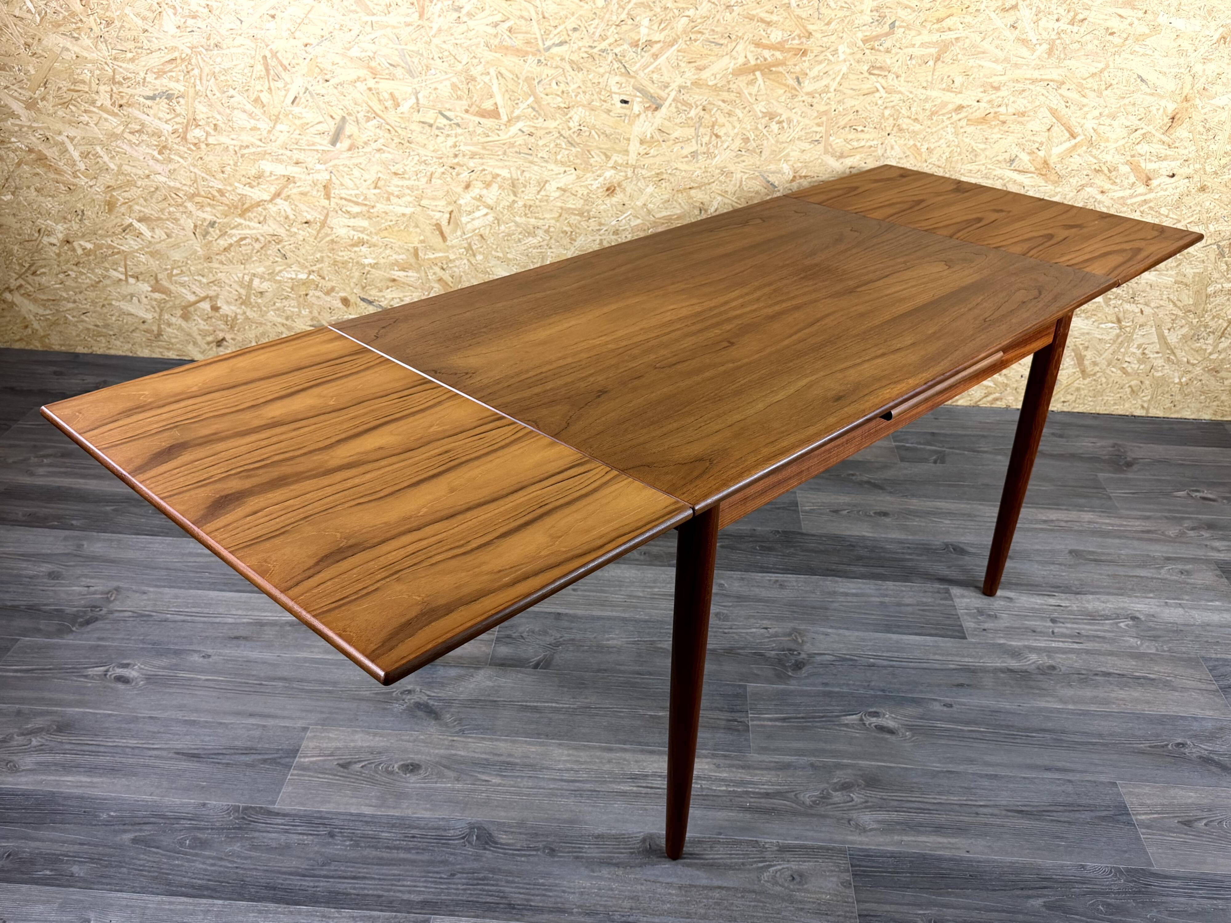 1960s 1970s Teak Dining Table Danish Modern Design Made in Denmark
