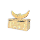 Moon-shaped wooden tarot box