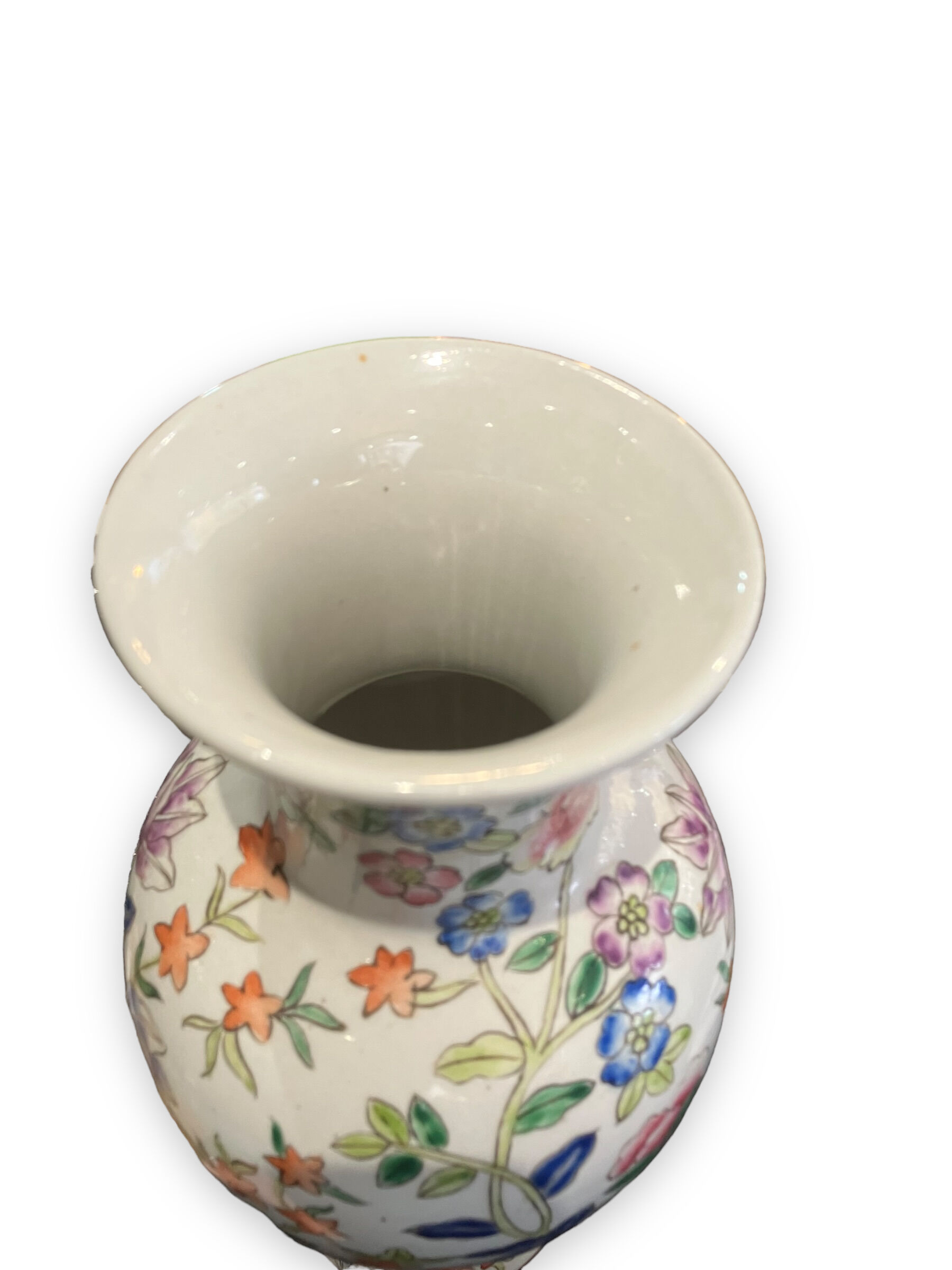China porcelain vase painted floral decor