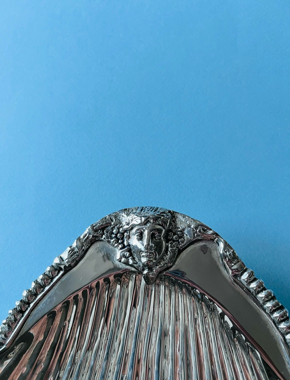 Large silver-plated shell dish