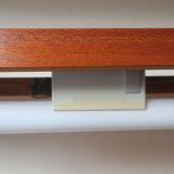 Pair of Danish teak shelves with wall lights, 1960s