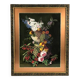 Large pastel signed Annie Faure, still life with flowers and fruits