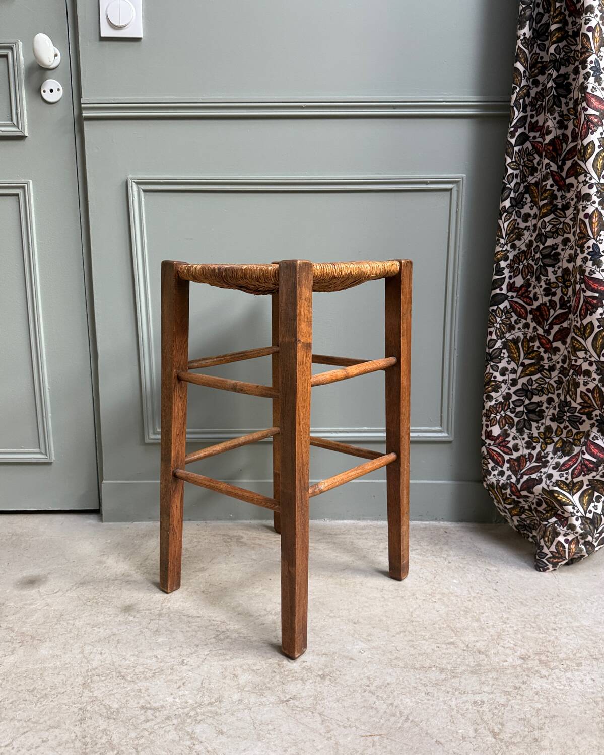 Vintage straw stool