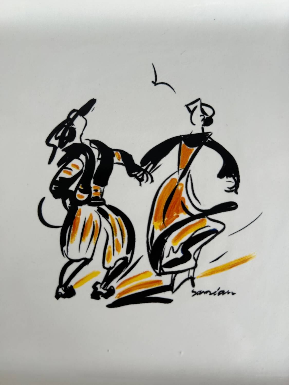 Cake dish KG Lunéville - Breton dancers decoration