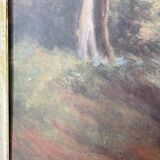 Antique painting of a forest landscape signed S.Gautier