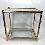 Lancel House gilded metal coffee table, two glazed tops