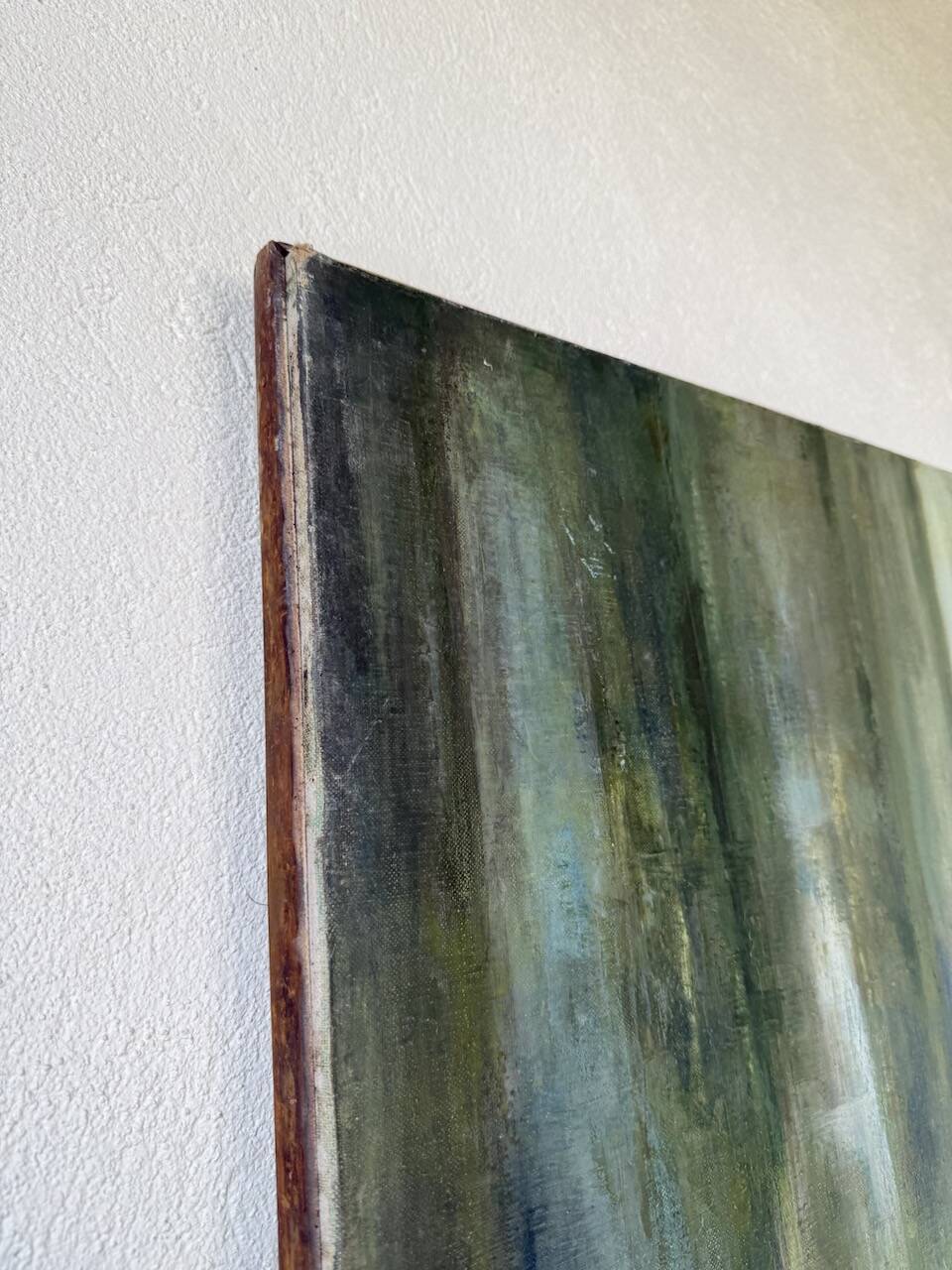 Toile abstraite nymphéas signée JP Perron, XXème