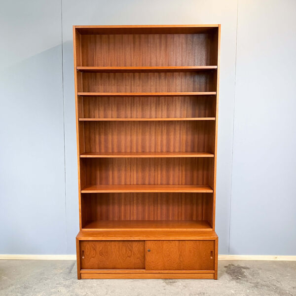Bibliothèque avec meuble de base, teck, années 1960