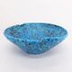 Ceramic fruit bowl with turquoise blue sea foam enamels, 1950