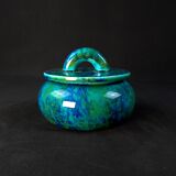 Paul milet (1870-1950) sèvres, turquoise blue bonbonnière, art deco period