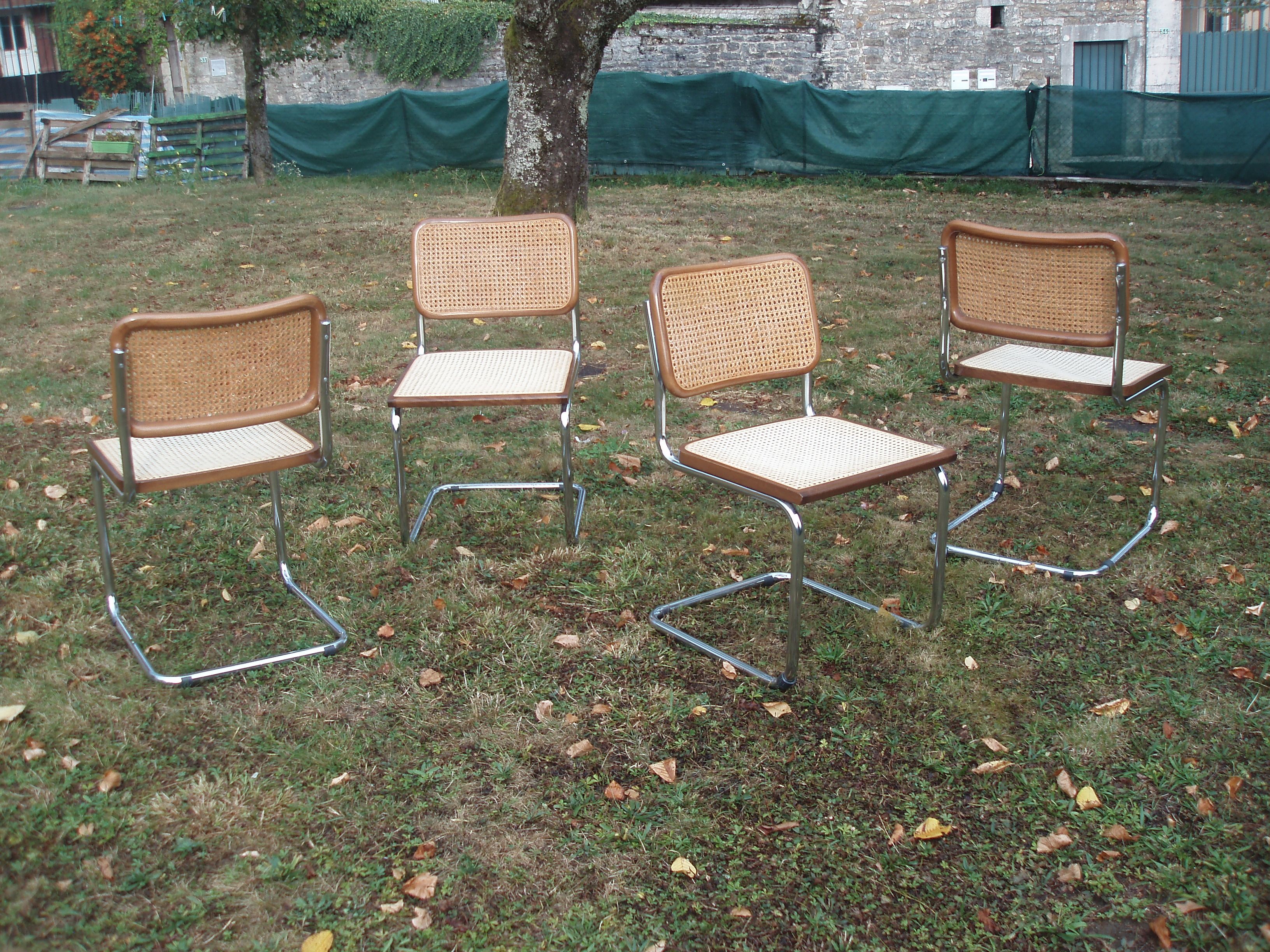 Series of 4 Marcel Breuer B 32 chairs