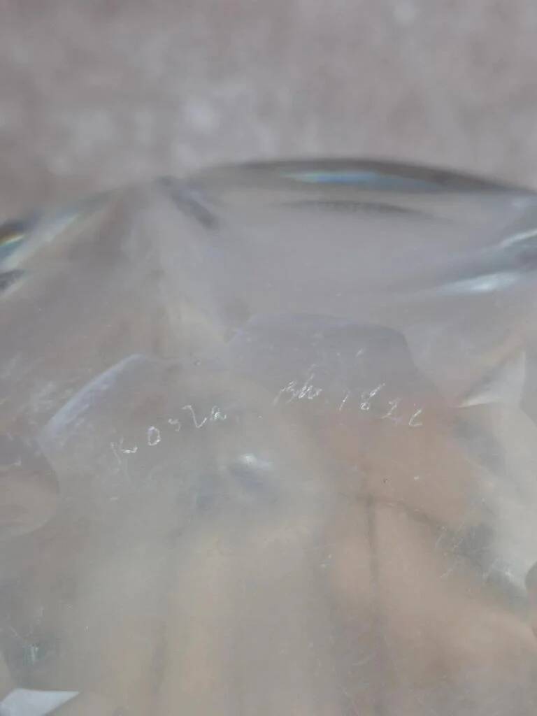 Large solid crystal bowl signed Kosta – vintage Scandinavian design