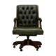 Vintage Green Leather Chesterfield Gainsborough Swivel Desk Chair