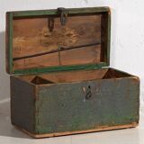 Ancien coffre militaire à patine verte (c.1910) #67