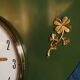 Horloge formica vintage "vedette vert doré"