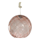 Suspension in bubble glass pink design 70s