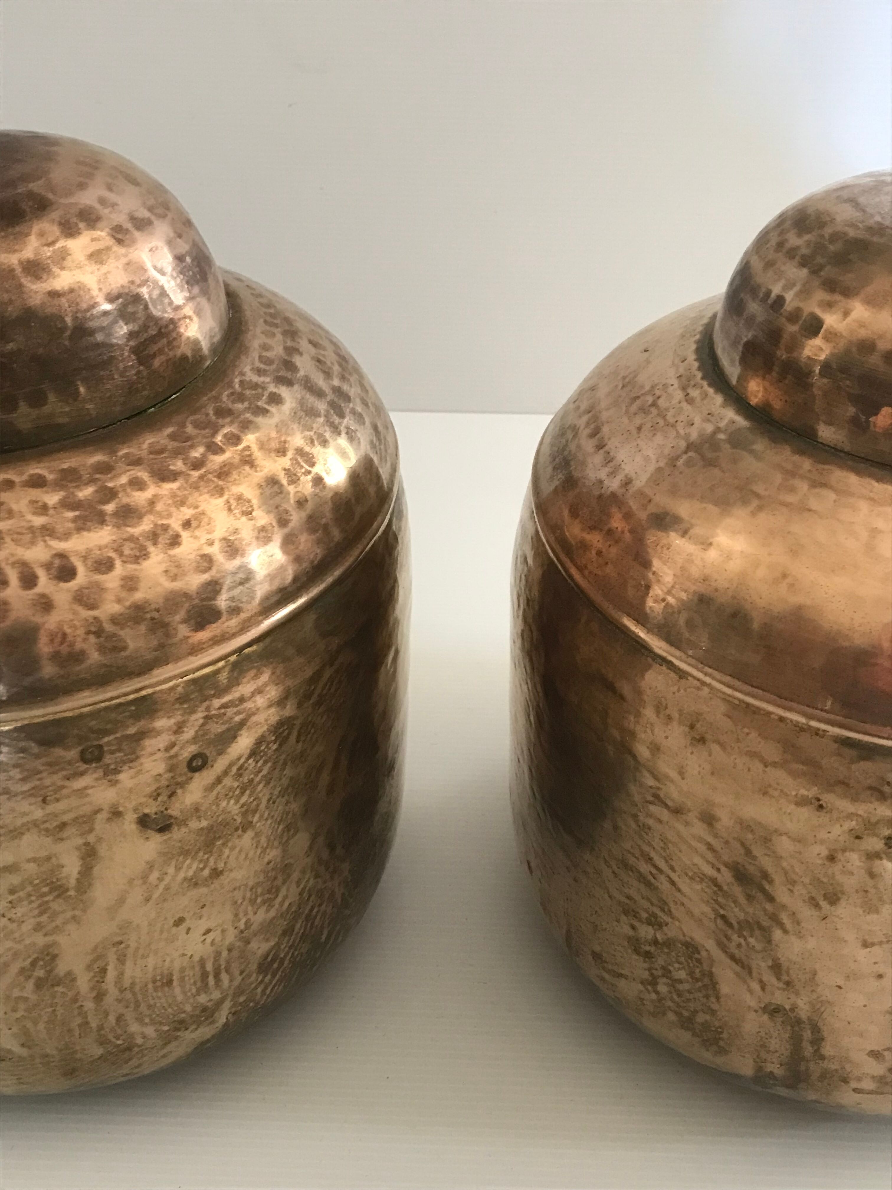 Vintage hammered brass lamp