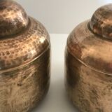 Vintage hammered brass lamp