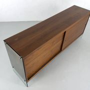 Teak sideboard with glass legs, France - 1990s