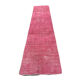 Distressed Turkish Narrow Runner 336 X 71 cm Wool Vintage rug, Over-dyed Pink