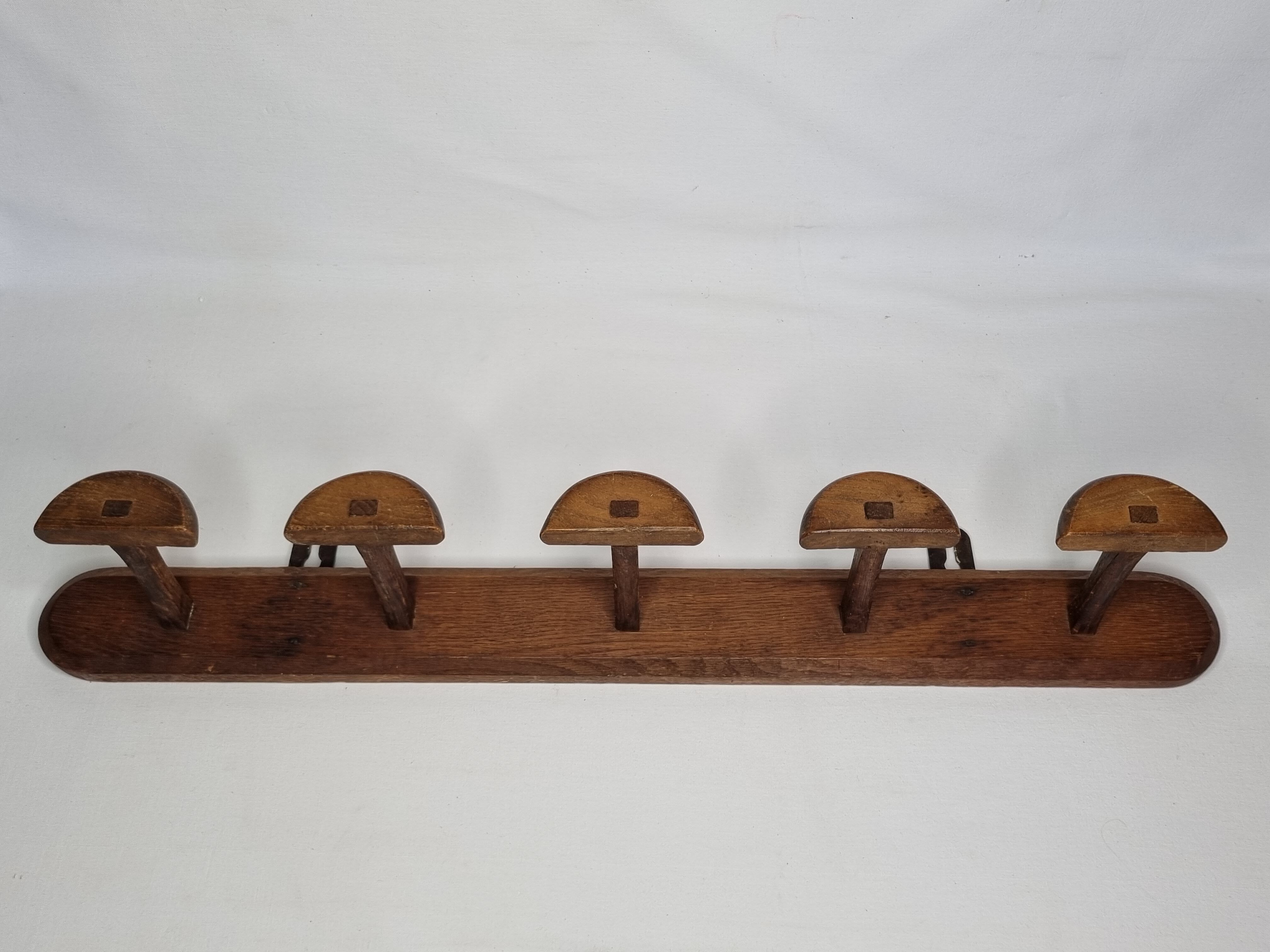 Wall coat rack in solid wood "half-moon" handmade, 75 cm