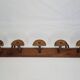 Wall coat rack in solid wood "half-moon" handmade, 75 cm