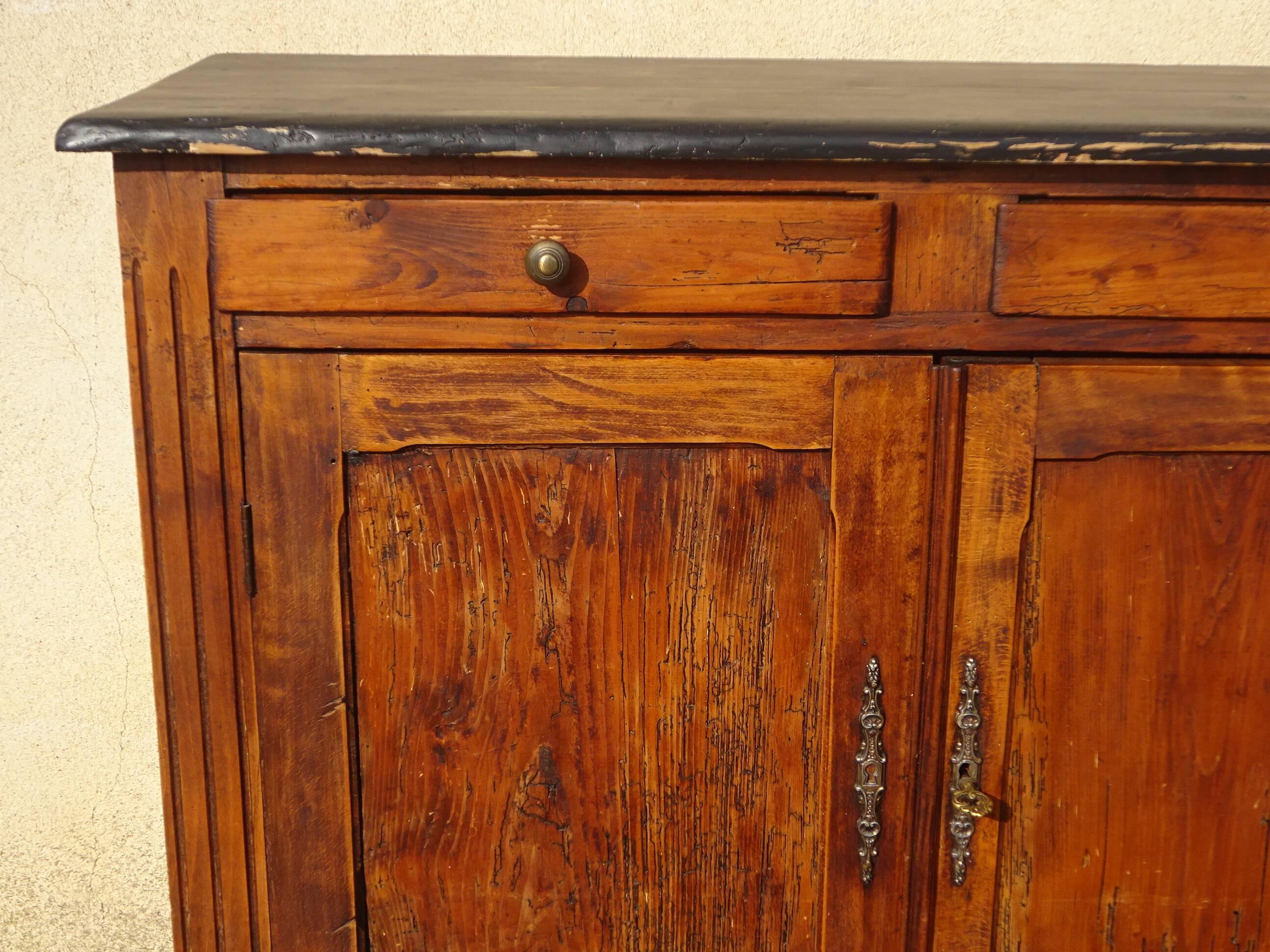 Old Parisian pine sideboard