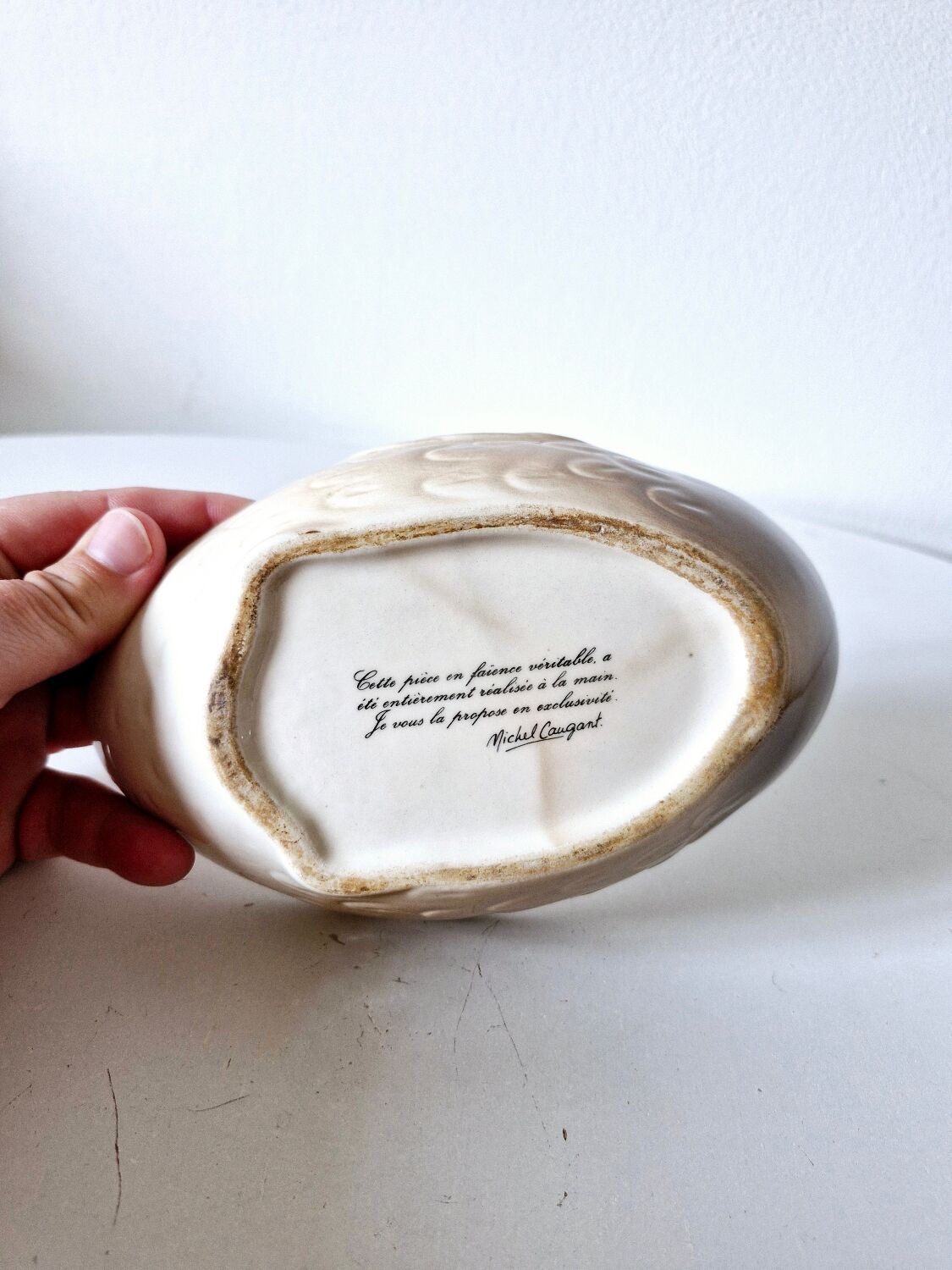 Terrine Vintage Faïence Michel Caugant Mandarin Blond France