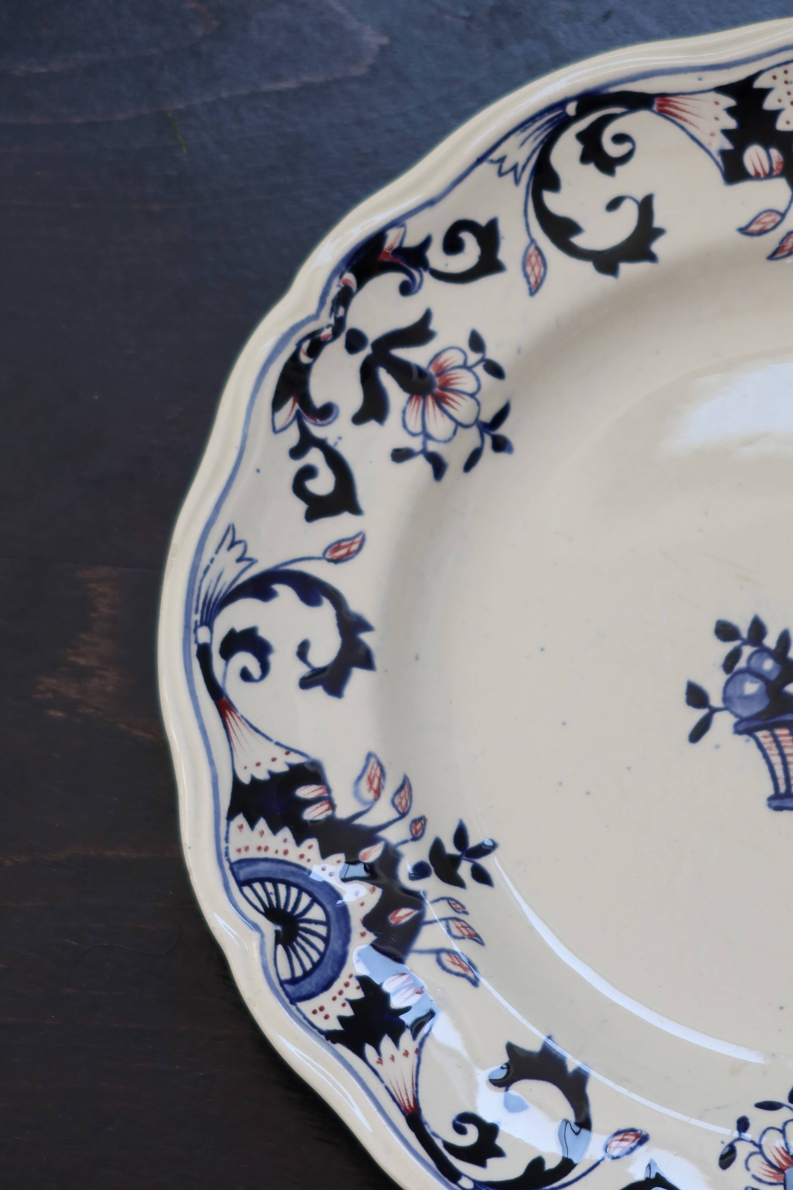 Antique Longchamp ironstone plate – Rouennais model